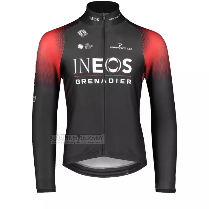 2022 Cycling Jersey Ineos Grenadiers Red Black Long Sleeve and Bib Short
